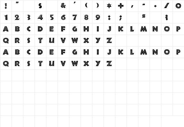Tribeca Regular Character Map