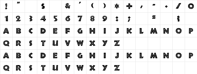 Tribeca Regular Character Map
