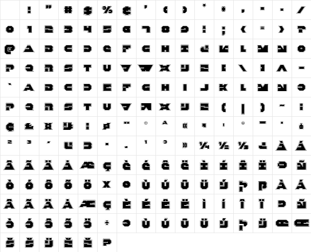 Trigger Man Pro Regular Character Map Trigger Man Pro Regular Character Map