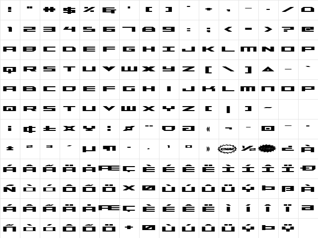 Trireme Bold Bold Character Map