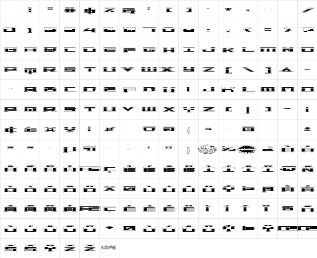 Trireme Laser Academy Regular Character Map Trireme Laser Academy Regular Character Map