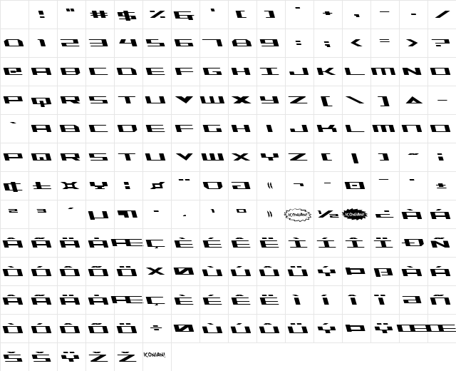Trireme Leftalic Italic Character Map Trireme Leftalic Italic Character Map