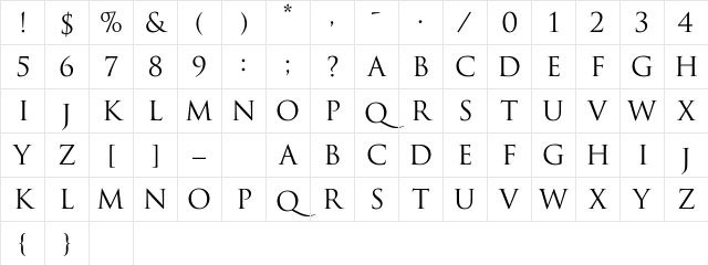 Trojan Regular Character Map Trojan Regular Character Map