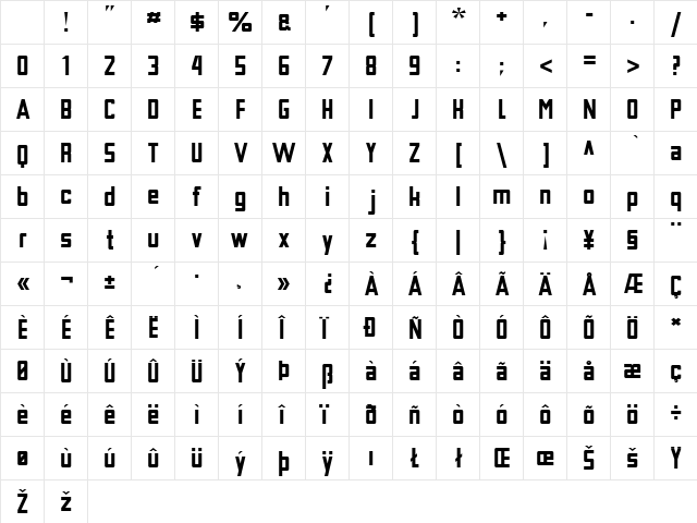 Tschichold Alternate Bold Character Map Tschichold Alternate Bold Character Map