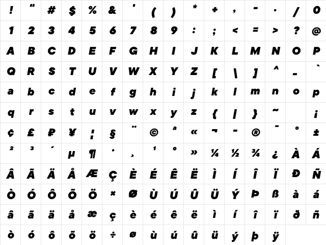 TT Commons Black Italic Italic Character Map