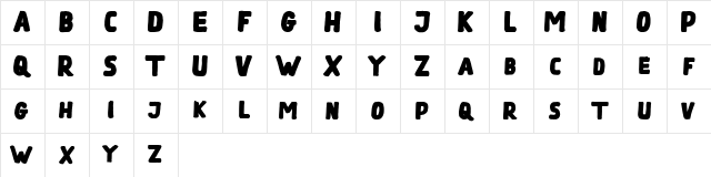 Tualang Regular Character Map Tualang Regular Character Map