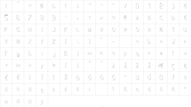 Tubola Regular Character Map Tubola Regular Character Map