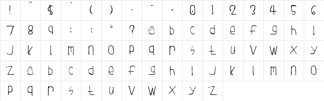 Tuesday Regular Character Map