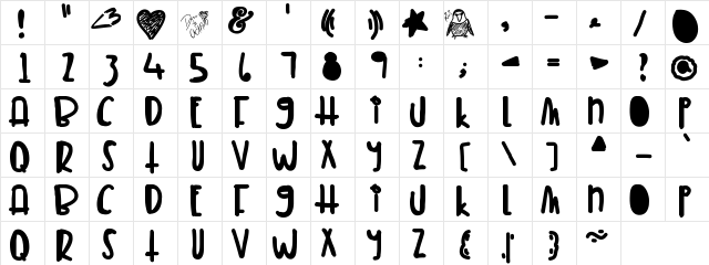 TunaMelt Medium Character Map