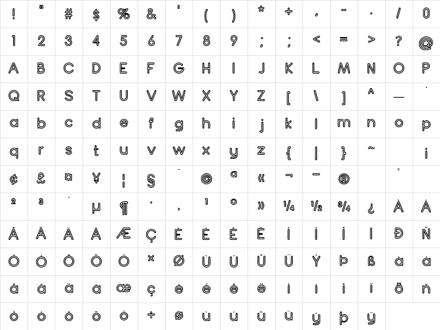 Turn Table BV Regular Character Map