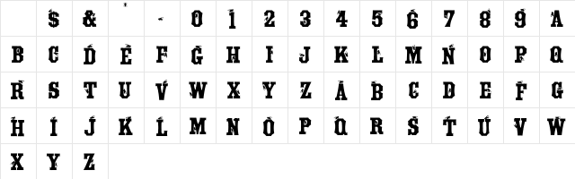 Tuscan Flies Regular Character Map Tuscan Flies Regular Character Map