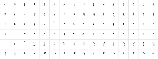 TwentySingles Regular Character Map