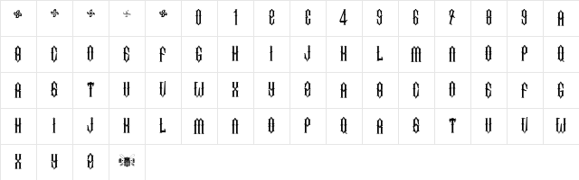 Two Fingers King Light Regular Character Map