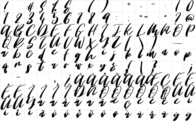 Tyndust Bold Regular Character Map Tyndust Bold Regular Character Map