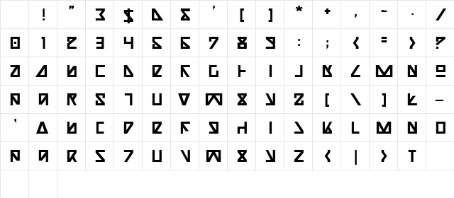 Nick Turbo Bold Bold Character Map