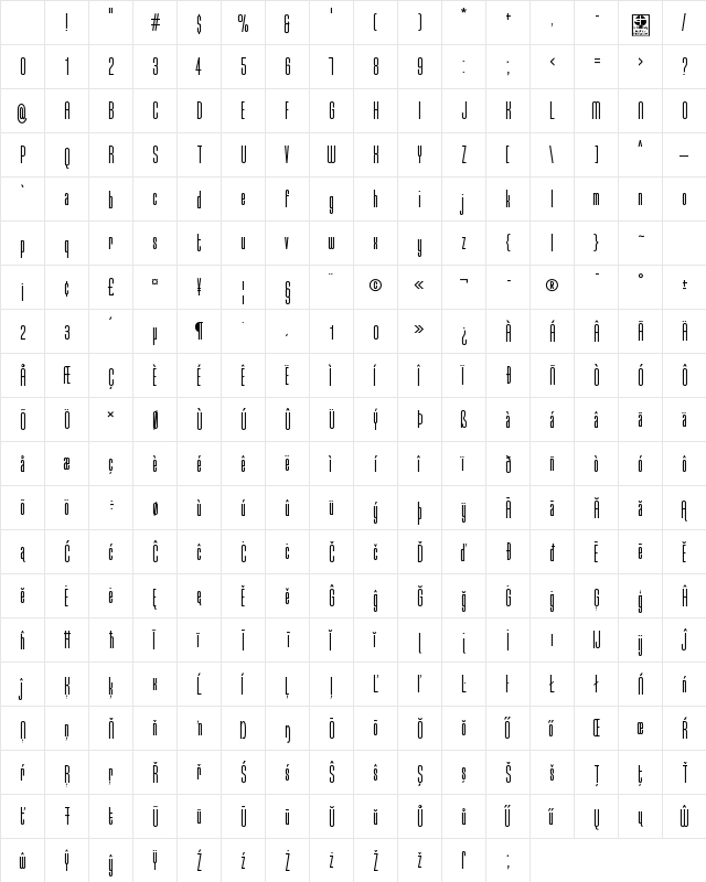 Typo-Longest Demo Regular Character Map Typo-Longest Demo Regular Character Map