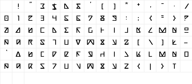 Nick Turbo Regular Character Map