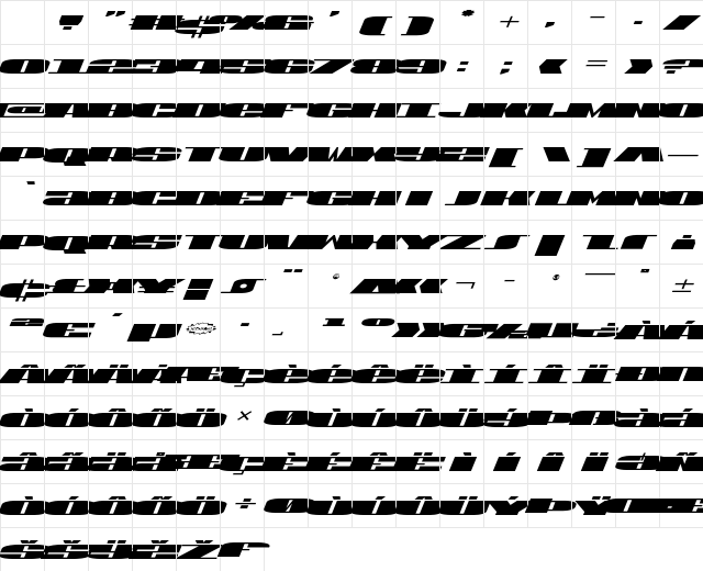 U.S.A. Expanded Italic Expanded Italic Character Map U.S.A. Expanded Italic Expanded Italic Character Map