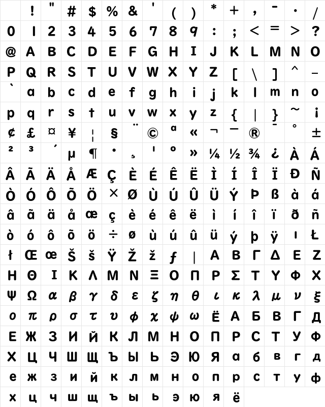 UDDigiKyokasho StdN H Character Map