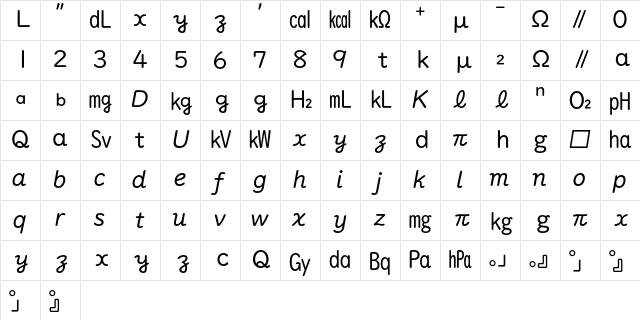 UDDigiKyoKigo r Regular Character Map