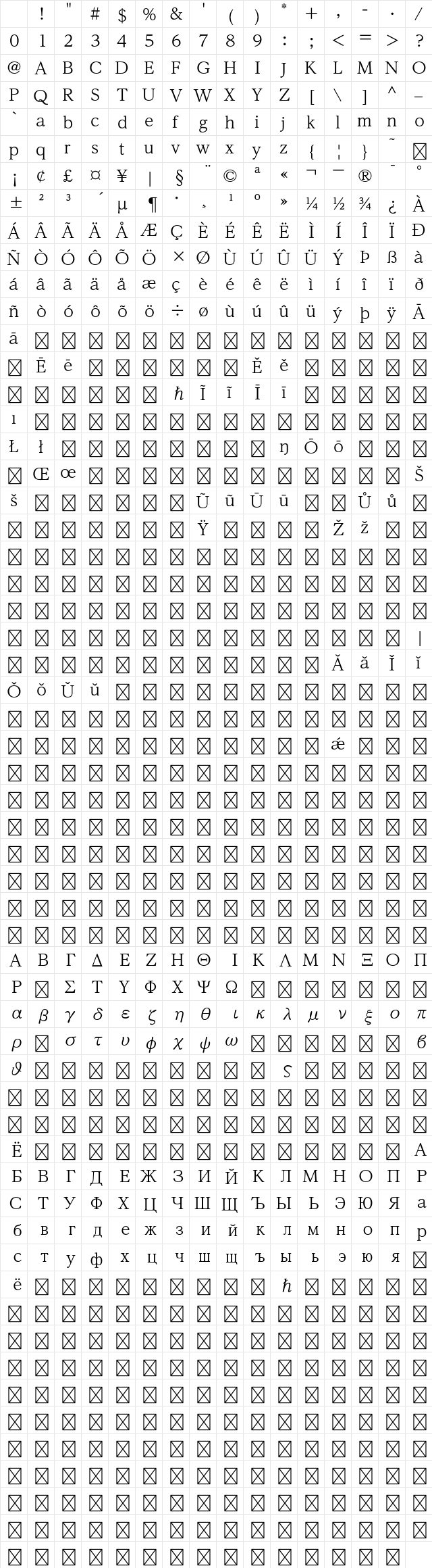 A-OTF UD Reimin Pro R Character Map A-OTF UD Reimin Pro R Character Map