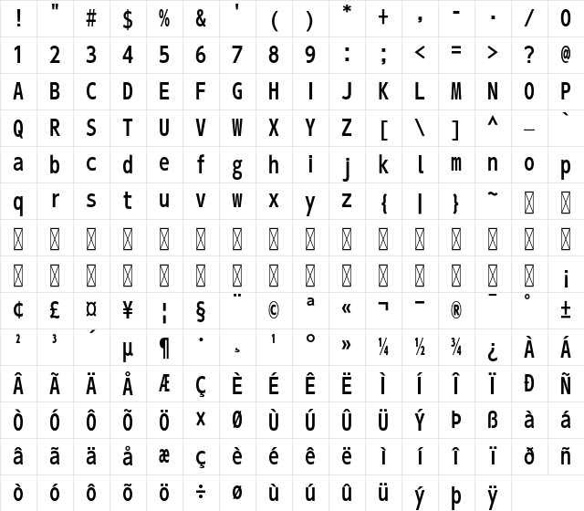 A-OTF UD Shin Go Con50 Pr6 DB Character Map