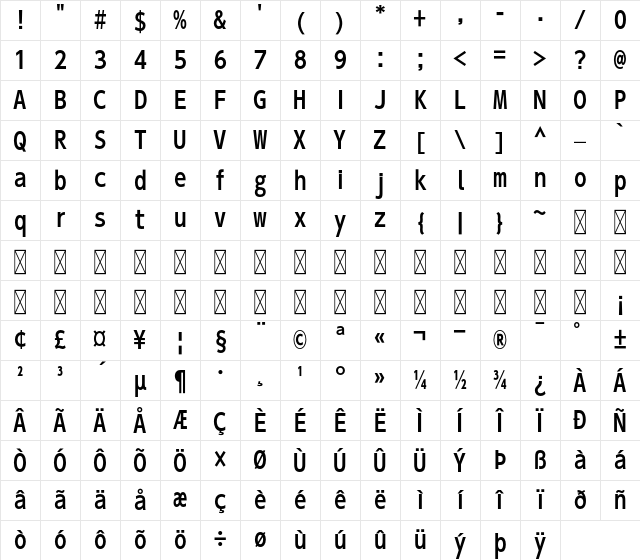 A-OTF UD Shin Go Con60 Pr6 DB Character Map