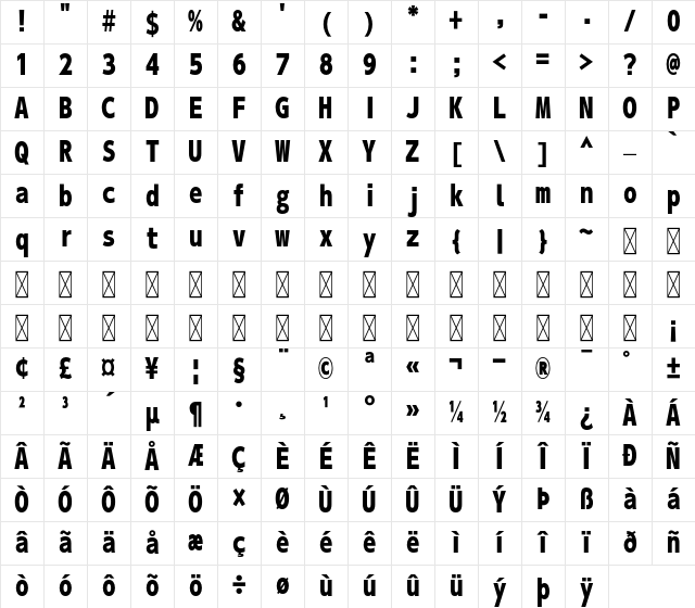 A-OTF UD Shin Go Con60 Pr6 U Character Map
