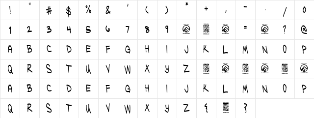 Ugly Kids Regular Character Map