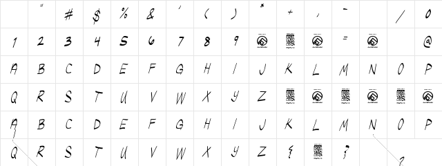 Ugly Kids Thin Thin Italic Character Map Ugly Kids Thin Thin Italic Character Map