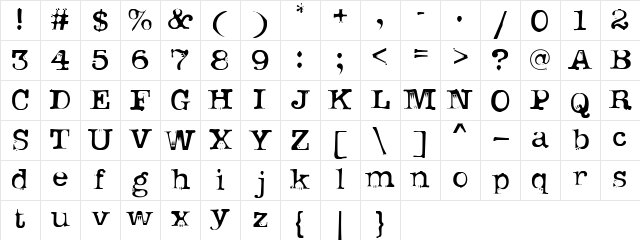 uknowjack Regular Character Map