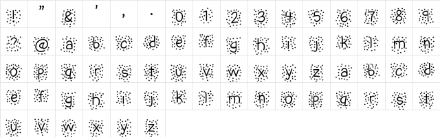 uncle salsa Medium Character Map