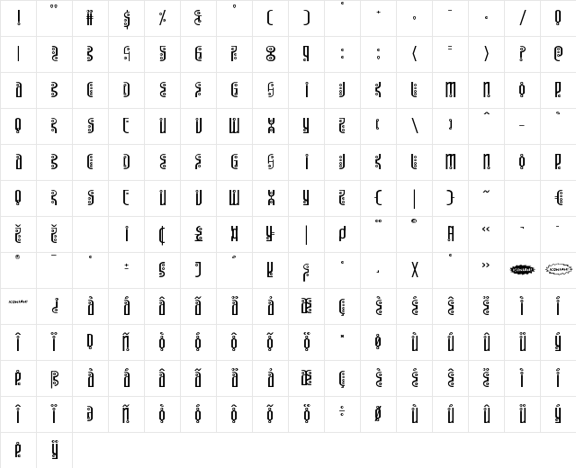 Underground Rose Expanded Expanded Character Map