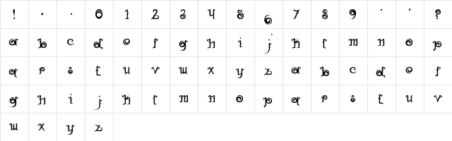 Untitled Regular Character Map