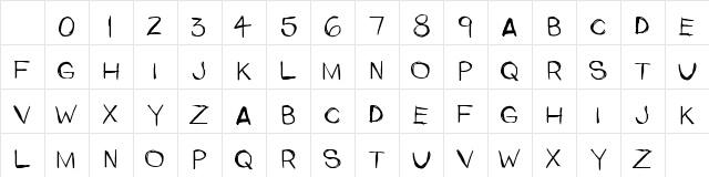 UpperSide Regular Character Map