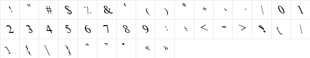 Urdulife Italic Outline Regular Character Map