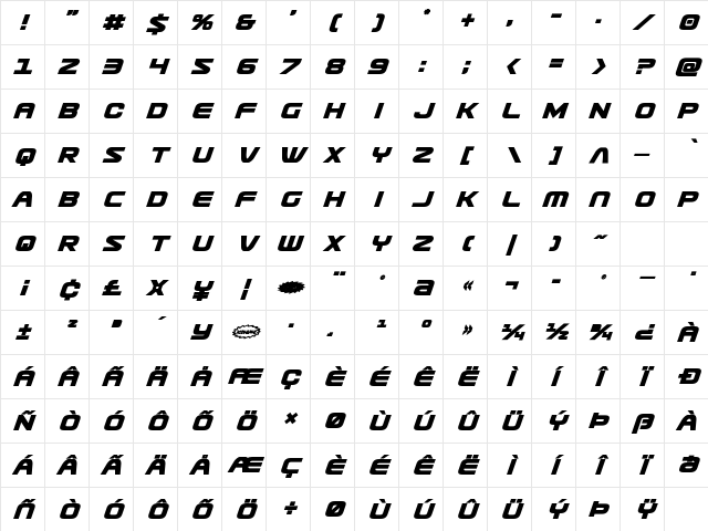 Usuzi Bold Italic Bold Italic Character Map