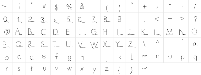Vague Medium Character Map Vague Medium Character Map