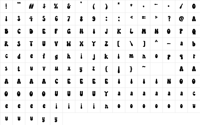 Night Kinds Regular Character Map