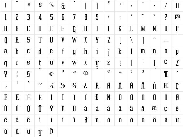 Vahika Regular Character Map Vahika Regular Character Map