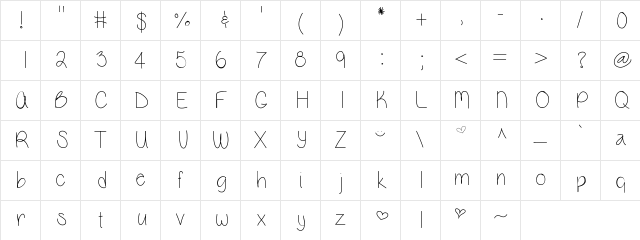 VanessaMarie Medium Character Map