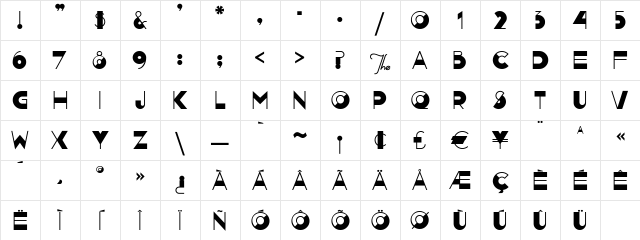 Nightcap Regular Character Map