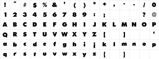 NightClubHeavy Regular Character Map NightClubHeavy Regular Character Map