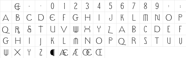 Vere Dignum LT Std Decorative Character Map