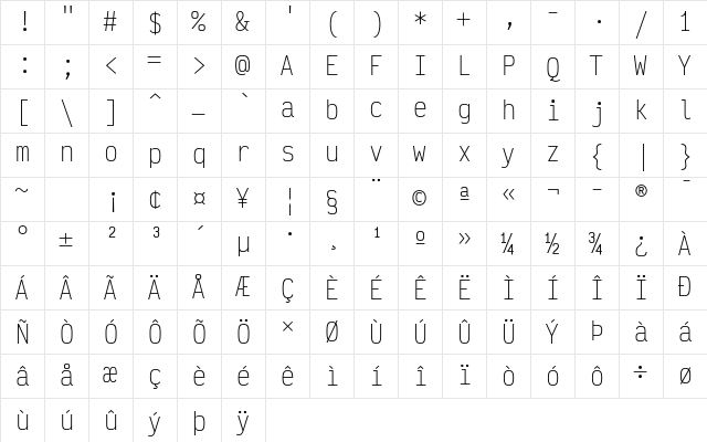 VictorMono NF Regular Character Map