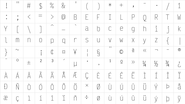 VictorMono NF Regular Character Map