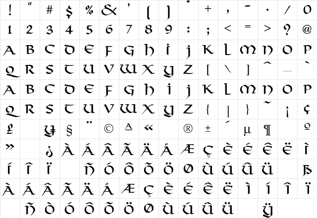 Viking-Normal Regular Character Map Viking-Normal Regular Character Map