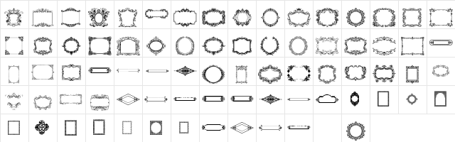 Vintage Frames Regular Character Map Vintage Frames Regular Character Map