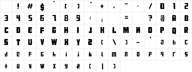 VKB KonQa Bold Character Map