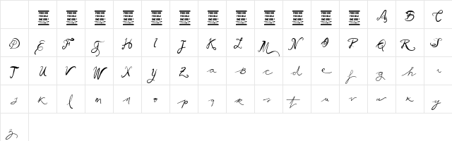 Vtks Ballerina Regular Character Map